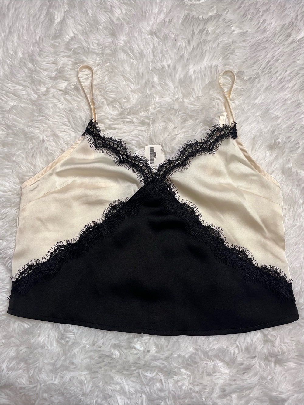 FORE Lace-Trim Satin Cami Top